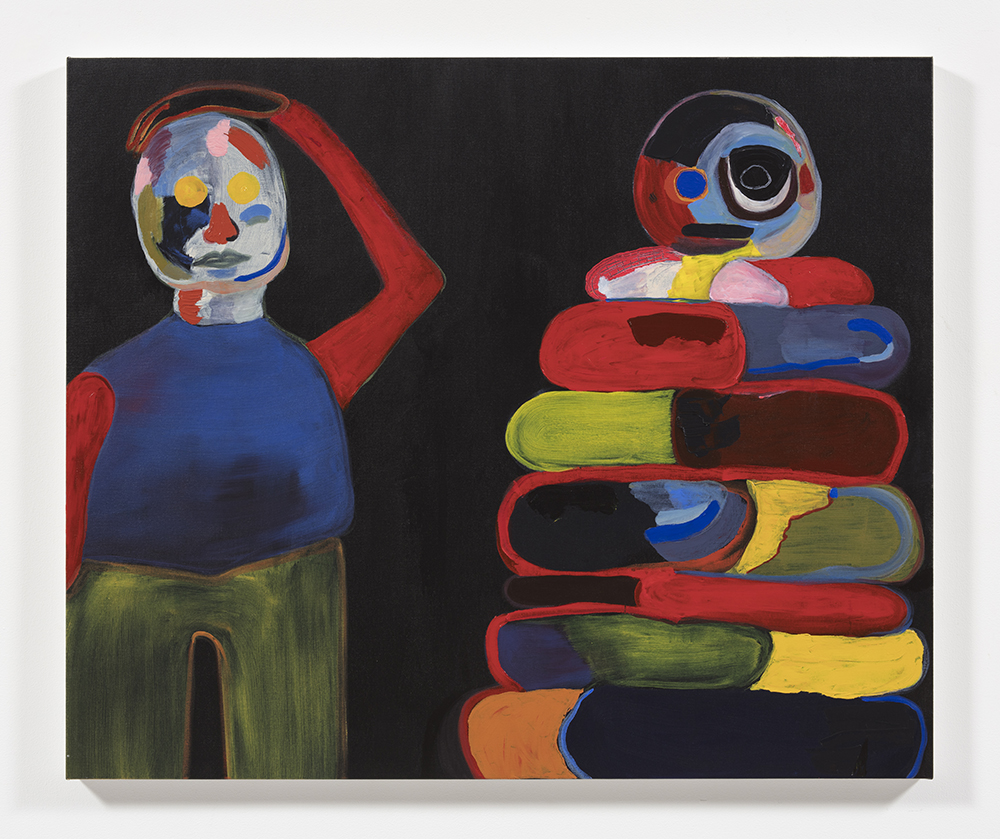 Gabby Rosenberg. <em>The Introduction</em>, 2019. Acrylic on canvas, 40 x 48 inches (101.6 x 121.9 cm)
