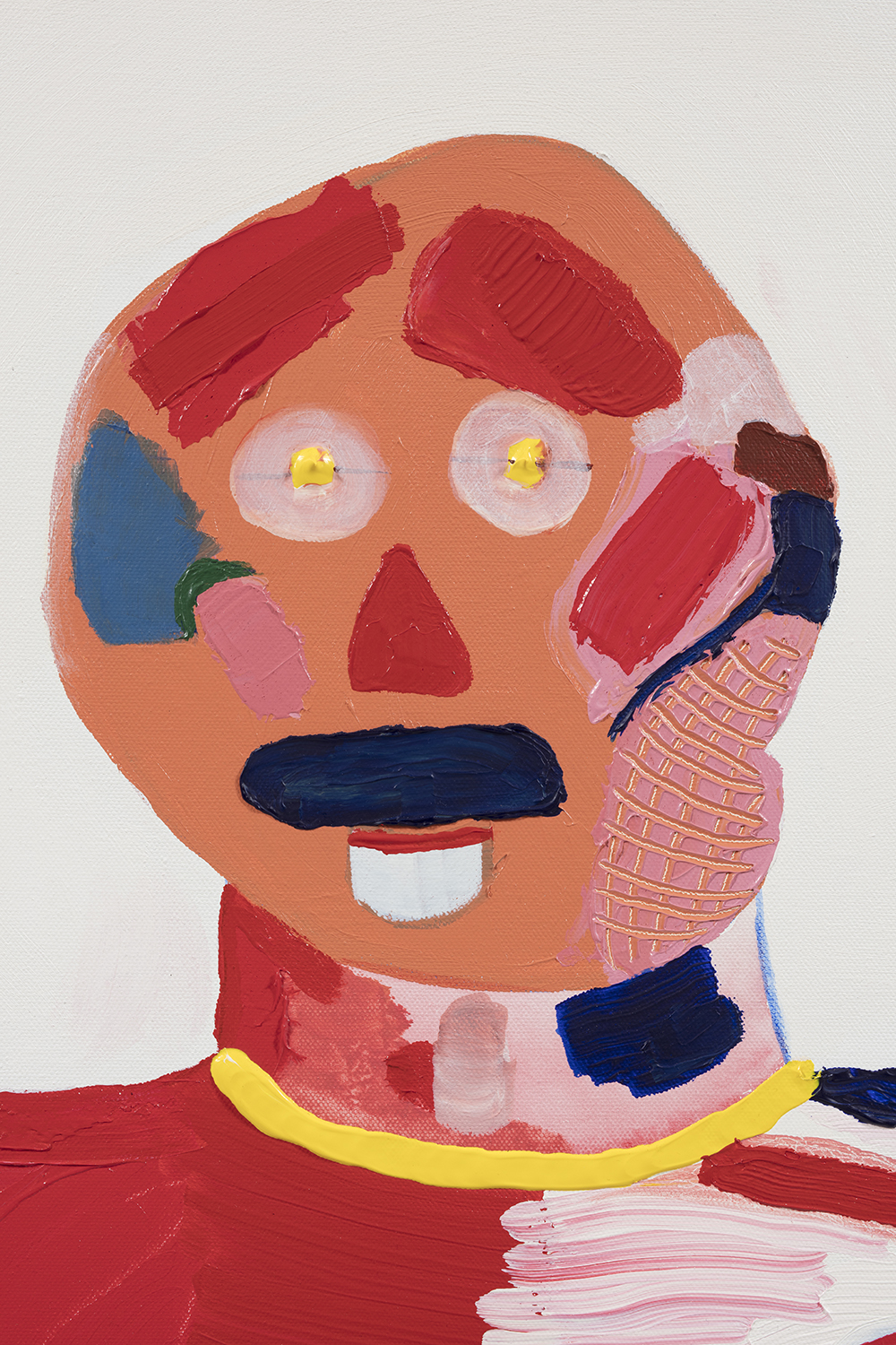 Gabby Rosenberg. <em>Self Operation: Self Operator</em>, 2019. Acrylic on canvas, 48 x 36 inches  (121.9 x 91.4 cm) Detail