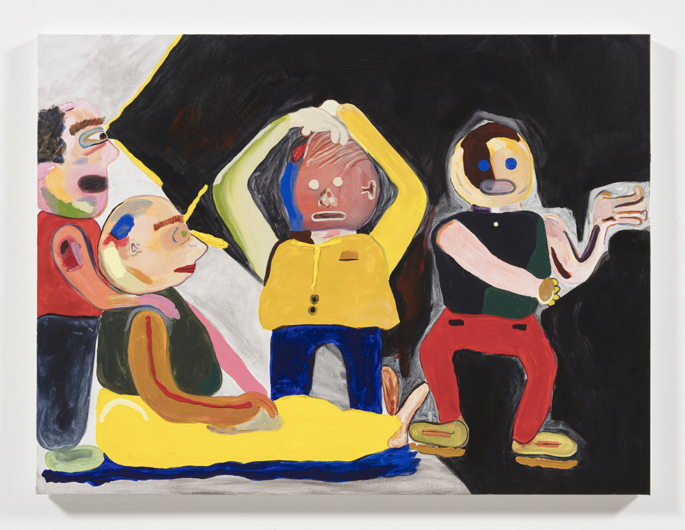 Gabby Rosenberg. <em>Home Video</em>, 2019. Acrylic on canvas, 36 x 48 inches  (91.4 x 121.9 cm)