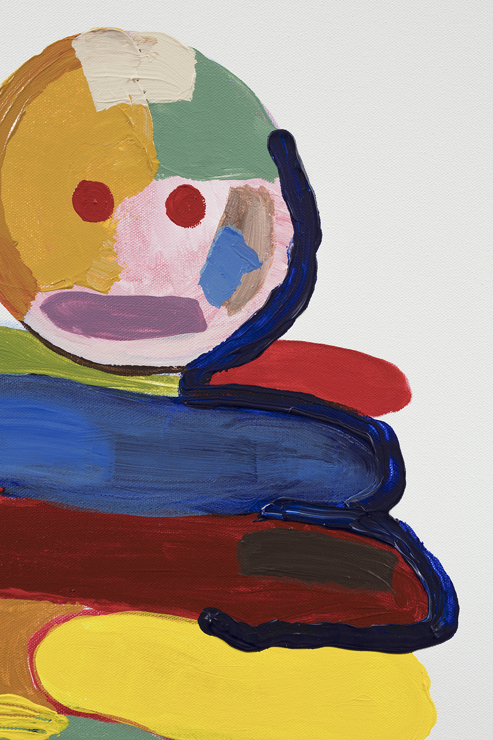 Gabby Rosenberg. <em>Hiding</em>, 2019. Acrylic on canvas, 36 x 48 inches (91.4 x 121.9 cm) Detail
