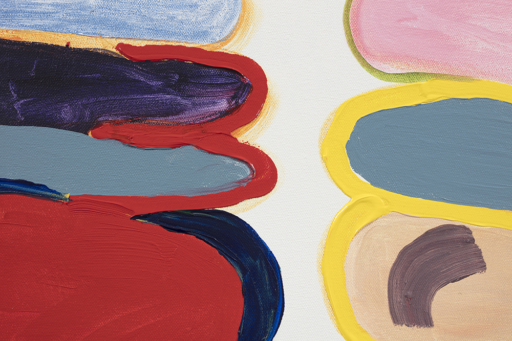 Gabby Rosenberg. <em>Waiting to Be in Use</em>, 2019. Acrylic on canvas, 48 x 36 inches  (121.9 x 91.4 cm) Detail