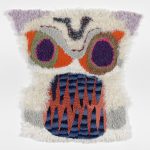 Hannah Epstein. <em>Tiki Totem</em>, 2019. Wool, acrylic, polyester and burlap, 30 x 30 inches  (76.2 x 76.2 cm)