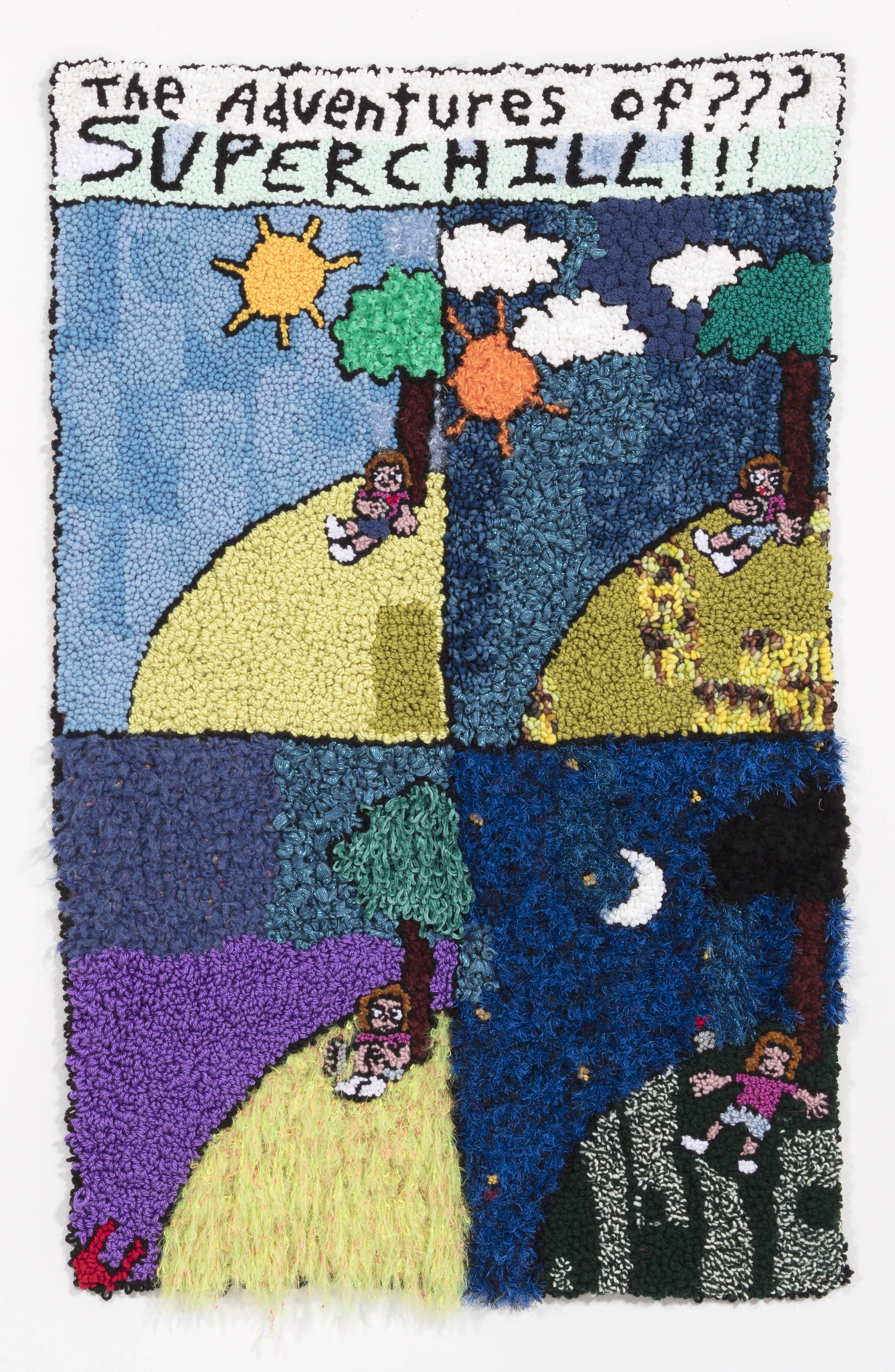 Hannah Epstein. <em>Home Sweet Home</em>, 2019. Wool, acrylic, polyester and burlap, 69 x 44 inches  (175.3 x 111.8 cm)