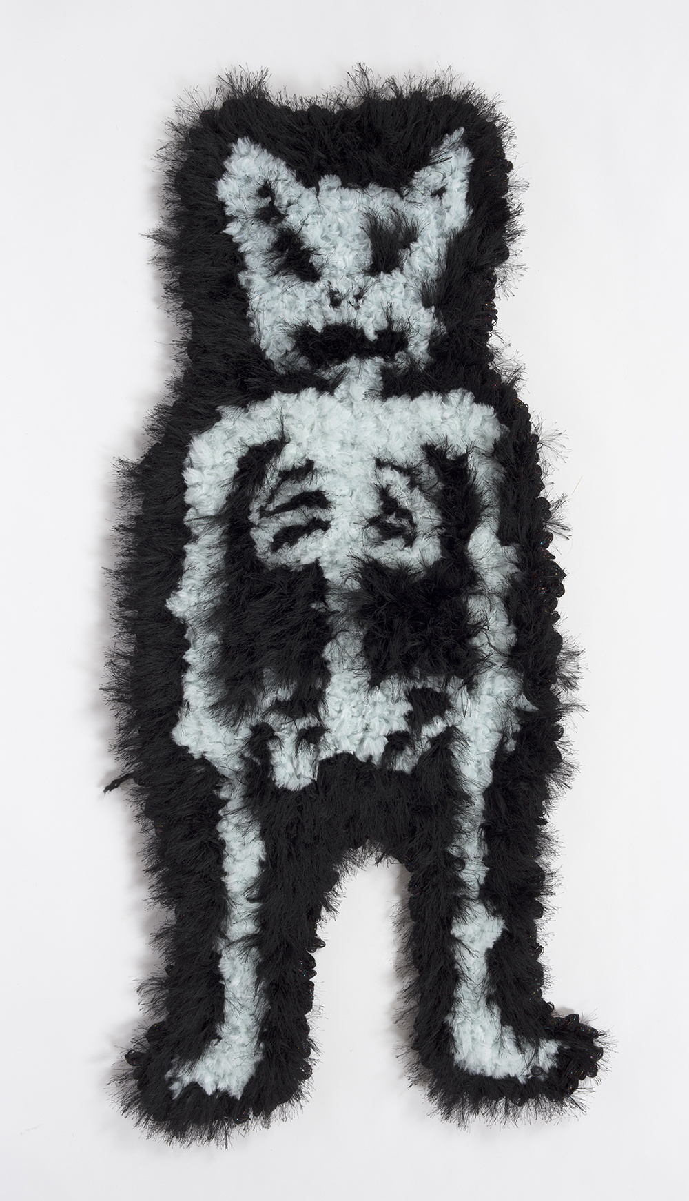 Hannah Epstein. <em>Bury Him!</em>, 2019. Wool, acrylic, polyester and burlap, 44 x 18 inches  (111.8 x 45.7 cm)