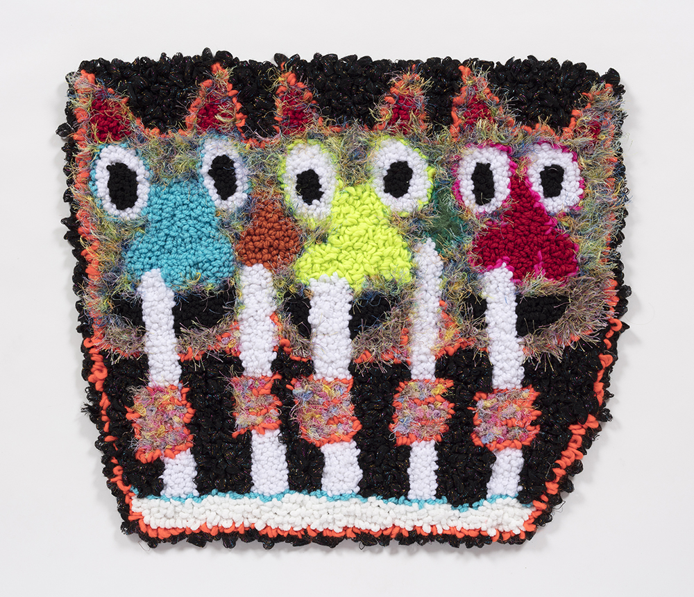 Hannah Epstein. <em>Catemine</em>, 2019. Wool, acrylic, polyester and burlap, 24 x 27 inches  (61 x 68.6 cm)