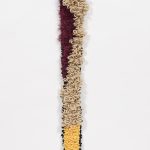 Hannah Epstein. <em>Duck Cane</em>, 2019. Wool, acrylic, polyester and burlap, 43 x 8.5 inches  (109.2 x 21.6 cm)
