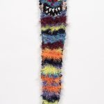 Hannah Epstein. <em>Cat Cane</em>, 2019. Wool, acrylic, polyester and burlap, 31 x 6.5 1/2 inches  (78.7 x 17.8 cm)