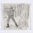 Kevin McNamee-Tweed. <em>Lumberjack Drawing</em>, 2018. Graphite on mulberry paper, 6 1/8 x 6 1/2 inches  (15.6 x 16.5 cm) thumbnail