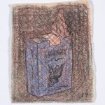 Kevin McNamee-Tweed. <em>Gauloises</em>, 2019. Graphite and colored pencil on mulberry paper, 5 1/8 x 4 inches  (13 x 10.2 cm)
