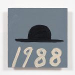 Stephen W. Evans. <em>Hat With Date </em>, 2019. Oil on wood panel, 9 x 9 inches  (22.9 x 22.9 cm)
