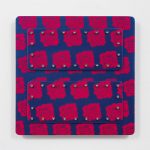 Joshua Saunders. <em>Rose #1</em>, 2019. Enamel, stainless steel, and aluminum, 10 x 10 inches  (25.4 x 25.4)