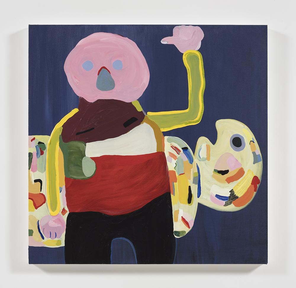Gabby Rosenberg, <em>Me and Me</em>, 2019. Acrylic on canvas, 30 x 30 inches (76.2 x 76.2 cm)