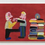 Gabby Rosenberg, <em>Watching and Doing</em>, 2019. Acrylic on canvas, 36 x 48 inches (91.4 x 121.9 cm)