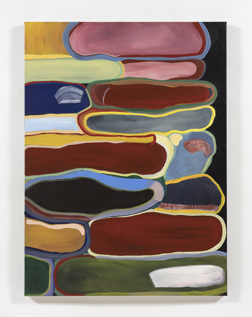 Gabby Rosenberg, <em>Stacks</em>, 2019. Acrylic on canvas, 54 x 40 inches (137.2 x 101.6 cm)
