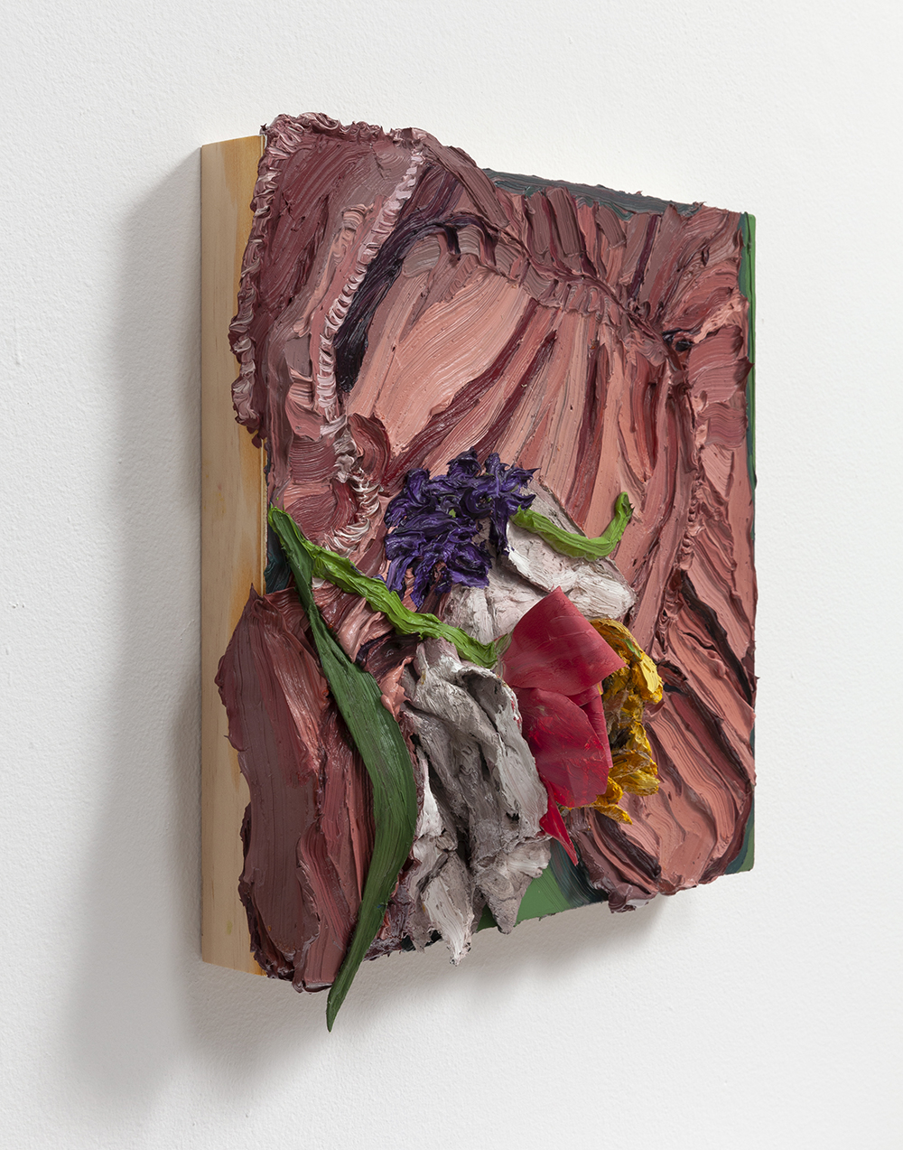 Herman Aguirre. <em> Almohada</em>, 2019. Oil and acrylic on canvas, 13 1/2 x 12 1/2 x 5 inches (34.3 x 31.8 x 12.7 cm)
