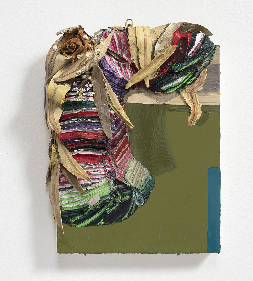 Herman Aguirre <em> Luto</em>, 2019. Oil on canvas, 16 x 12 x 3 1/2 inches  (40.6 x 30.5 x 8.9 cm)