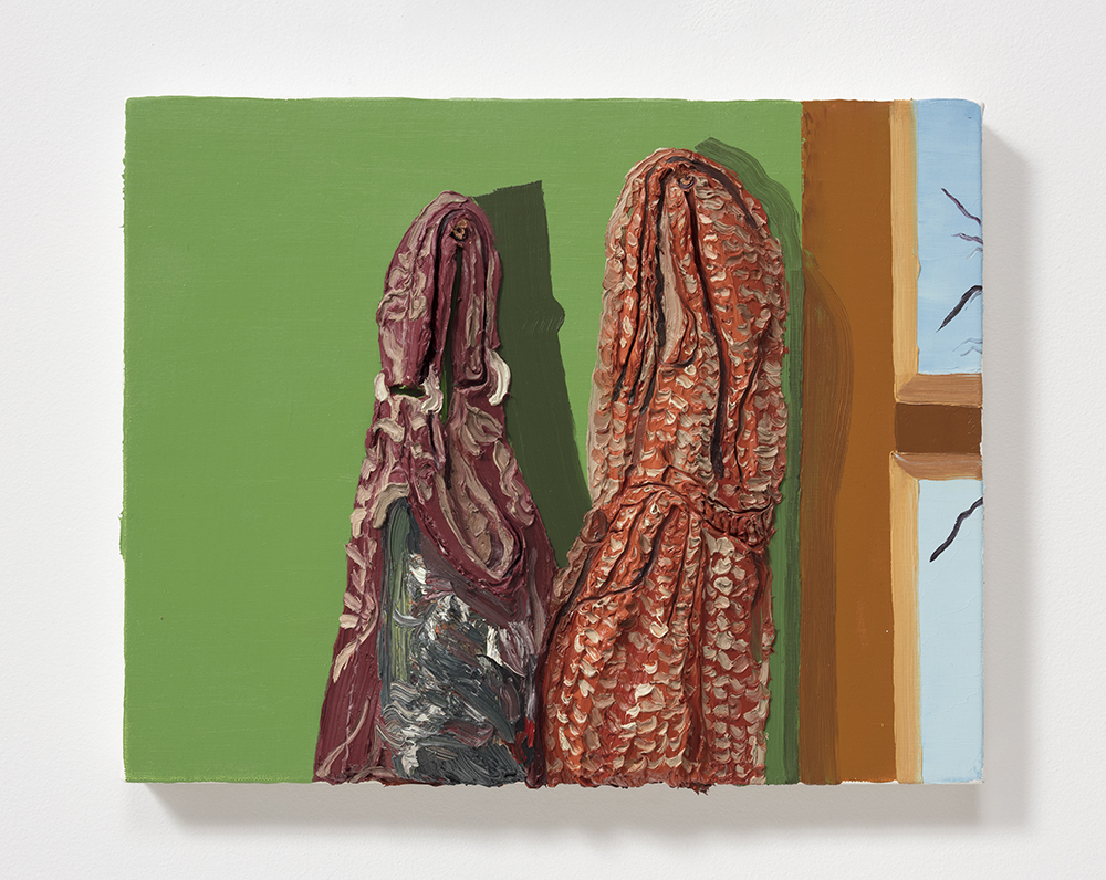 Herman Aguirre. <em> Tu y yo</em>, 2019. Oil on canvas, 16 x 20 x 3 inches (40.6 x 50.8 x 7.6 cm)