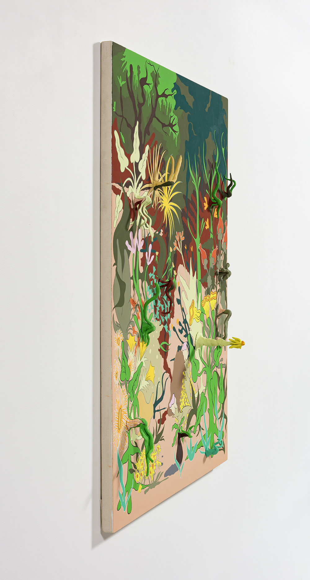 Chris Lux. <em>The Garden</em>, 2019. Flashe and epoxy resin on canvas on panel, 68 x 47 inches (172.7 x 119.4 cm)