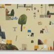 Mariel Capanna.<em> Fishing Rod, Tire Swing, Bird Bath, Banana</em>, 2019. Oil and wax on panel, 30 x 40 inches (76.2 x 101.6 cm) thumbnail