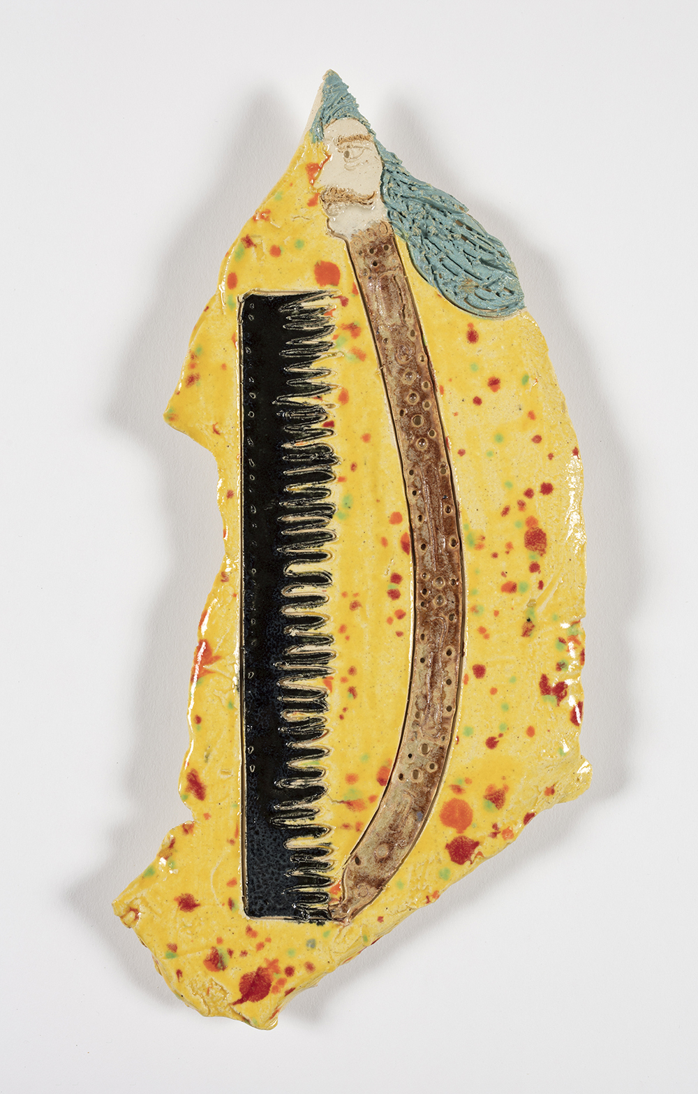 Kevin McNamee-Tweed.<em> Untitled (Comb)</em>, 2019. Glazed ceramic, 9 3/4 x 5 inches (24.8 x 12.7 cm)