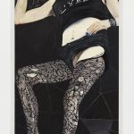 Rebecca Shippee. <em> Lucy(Dyke)</em>, 2019. Oil on canvas, 80 x 40 inches (203.2 x 101.6 cm)