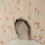 Francisco Rodriguez.<em> Lying</em>, 2019. Oil on canvas, 23 5/8 x 19 5/8 inches (60 x 50 cm)