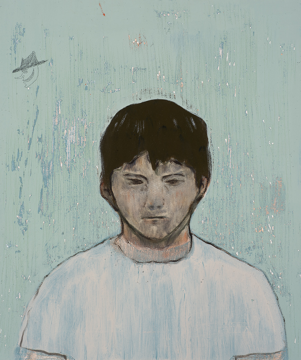 Francisco Rodriguez.<em> Nativo</em>, 2019. Oil on canvas, 5/8 x 19 5/8 inches (60 x 50 cm)