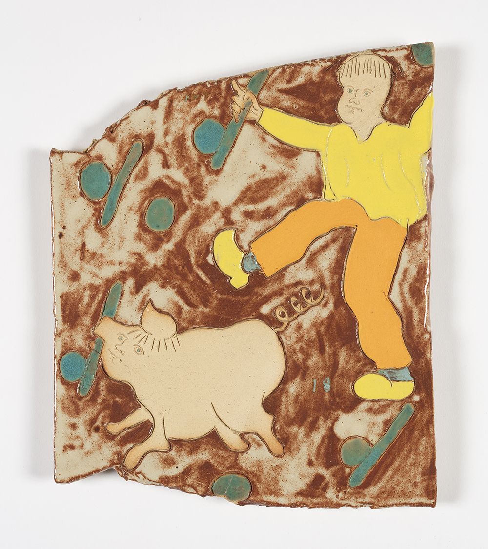 Kevin McNamee-Tweed.<em> Frollickers</em>, 2019. Glazed ceramic, 12 1/2 x 10 inches (31.8 x 25.4 cm)