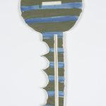Kevin McNamee-Tweed.<em> Ash Blue Key</em>, 2019. Glazed ceramic, 19 1/2 x 8 inches (49.5 x 20.3 cm)
