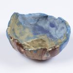 Kevin McNamee-Tweed.<em> Blue Holder</em>, 2019. Glazed ceramic, 3 1/2 x 3 1/2 inches (8.9 x 8.9 cm)