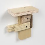 Kevin McNamee-Tweed.<em> Fleat</em>, 2019. Muslin mounted to wood, 6 1/2 x 5 3/4 x 2 1/2 inches (16.5 x 14.6 x 6.4 cm)