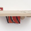 Kevin McNamee-Tweed.<em> Head</em>, 2019. Colored pencil on muslin mounted to wood with affixed aluminum and muslin swatch, 5 1/4 x 12 3/4 x 6 3/4 inches (13.3 x 32.4 x 17.1 cm) thumbnail