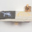 Kevin McNamee-Tweed.<em> Flight</em>, 2019. Ink, colored pencil, and acrylic on muslin mounted to wood with affixed felt and earplug, 8 x 14 3/4 x 6 1/2 inches (20.3 x 37.5 x 16.5 cm) thumbnail