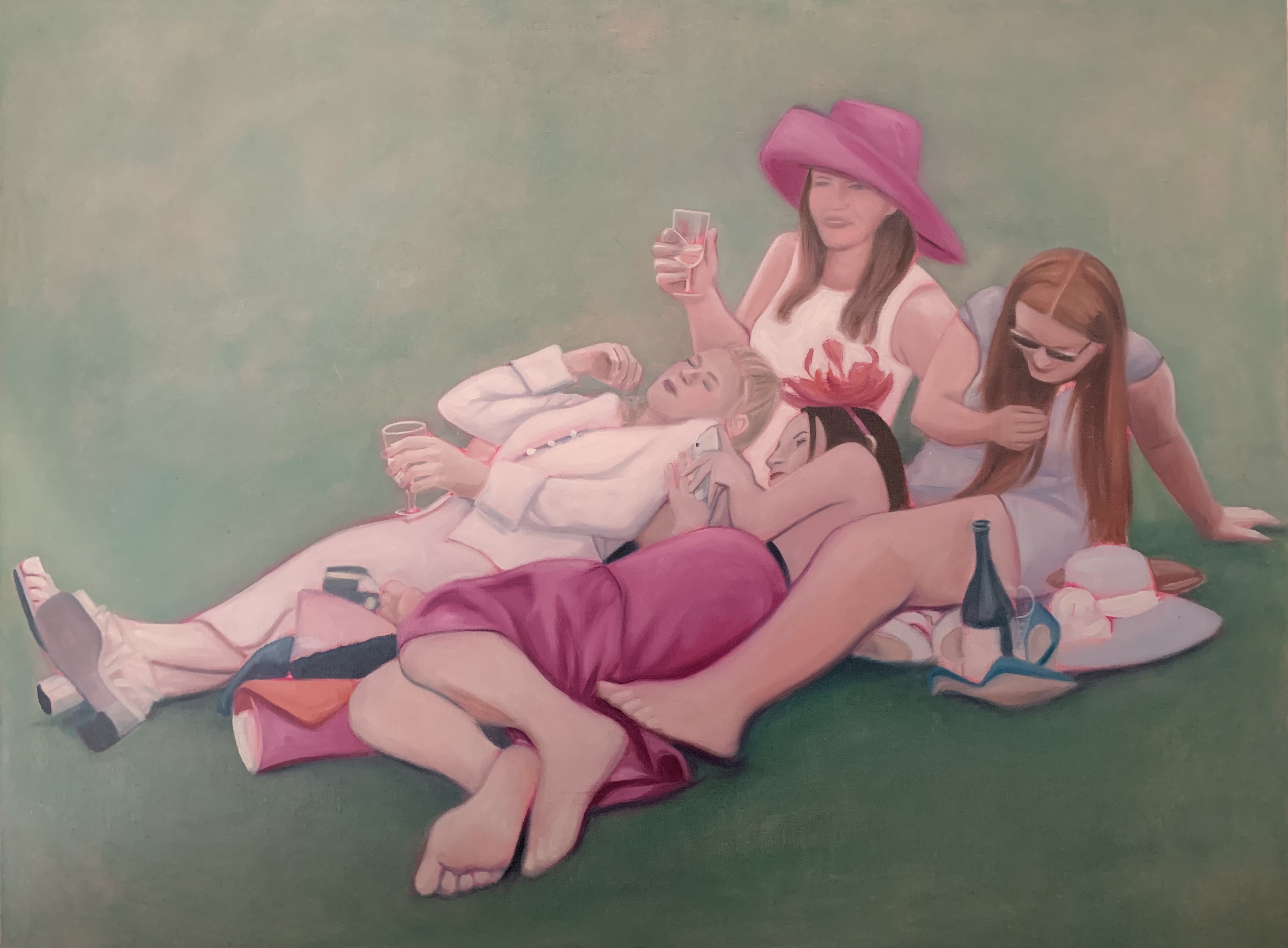 Lydia Blakeley.<em> Barefoot</em>, 2019. Oil on linen, 29 7/8 x 40 1/8 inches (76 x 102 cm)