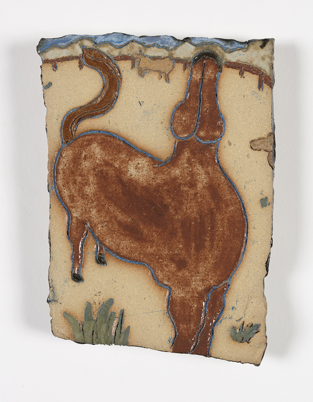 Kevin McNamee-Tweed.<em> Horse Looking Up</em>, 2019. Glazed ceramic, 6 3/4 x 5 inches (17.1 x 12.7 cm)