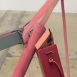 Gabrielle D'Angelo.<em> Moving Structure, #1</em>, 2019. Wood, milk paint, rope, sand, dyed cotton fabric, 10 x 5 x 4 inches (25.4 x 12.7 x 10.2 cm) Detail thumbnail