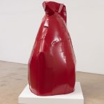 Jesse Pollock. <em>Cherry Wine</em>, 2019. Welded steel, polyurethane paint, 80 x 48 x 48 inches (203.2 x 121.9 x 121.9 cm)