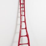 Jesse Pollock. <em> He That Will Not Live Long, Let Him Dwell…</em>,2019. Welded steel, polyurethane paint, 142 x 31 1/2 x 2 inches (360.7 x 80 x 5.1 cm)