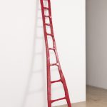 Jesse Pollock. <em> He That Will Not Live Long, Let Him Dwell…</em>,2019. Welded steel, polyurethane paint, 142 x 31 1/2 x 2 inches (360.7 x 80 x 5.1 cm)