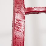 Jesse Pollock. <em> He That Will Not Live Long, Let Him Dwell…</em>, 2019. Welded steel, polyurethane paint, 142 x 31 1/2 x 2 inches (360.7 x 80 x 5.1 cm) Detail