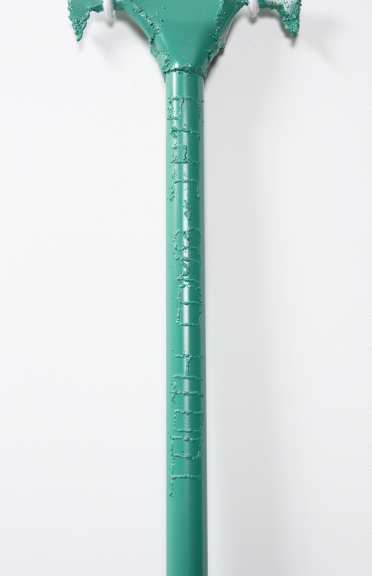 Jesse Pollock. <em>Tooth Comb</em>, 2019. Welded steel, polyurethane paint, 57 x 21 1/2 x 2 inches (144.8 x 54.6 x 5.1 cm) Detail
