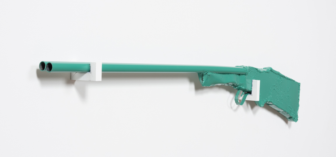 Jesse Pollock. <em>Daisy Shooter</em>, 2019. Welded steel, polyurethane paint, 54 1/2 x 7 x 2 inches (138.4 x 17.8 x 5.1 cm)