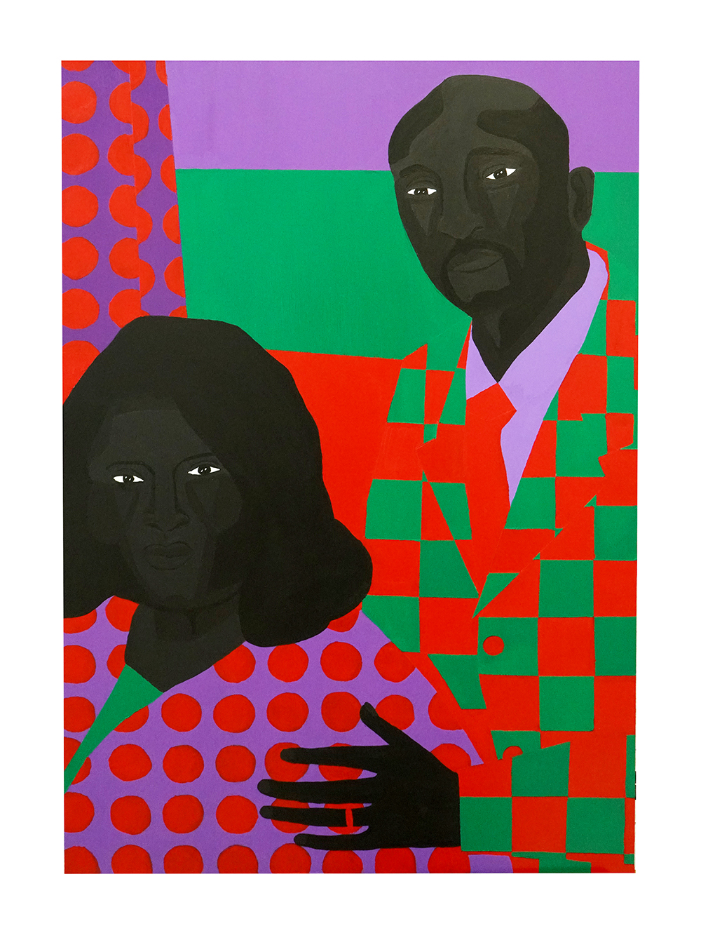 Jon Key. <em>Family Portrait No. 5 (Linda + Ken)</em>, 2020. Acrylic on panel, 36 x 24 inches (91.4 x 61 cm)