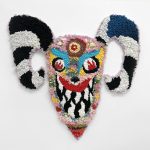 Hannah Epstein. <em>Don’t Deal With The Devil</em>, 2019. Wool, acrylic, polyester, cotton and burlap, 41 x 42 inches (104.1 x 106.7 cm)