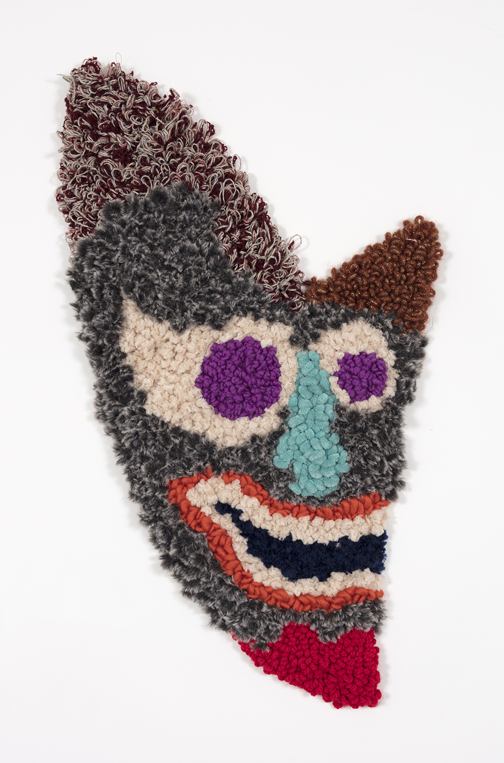 Hannah Epstein. <em>Trouble 1</em>, 2019. Wool, acrylic and burlap, 32 x 17 inches  (81.3 x 43.2 cm)