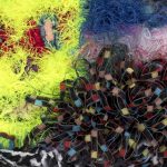 Hannah Epstein. <em>The Midnight Hare</em>, 2019. Wool, acrylic, polyester and burlap, 30 x 20 inches (76.2 x 50.8 cm) Detail