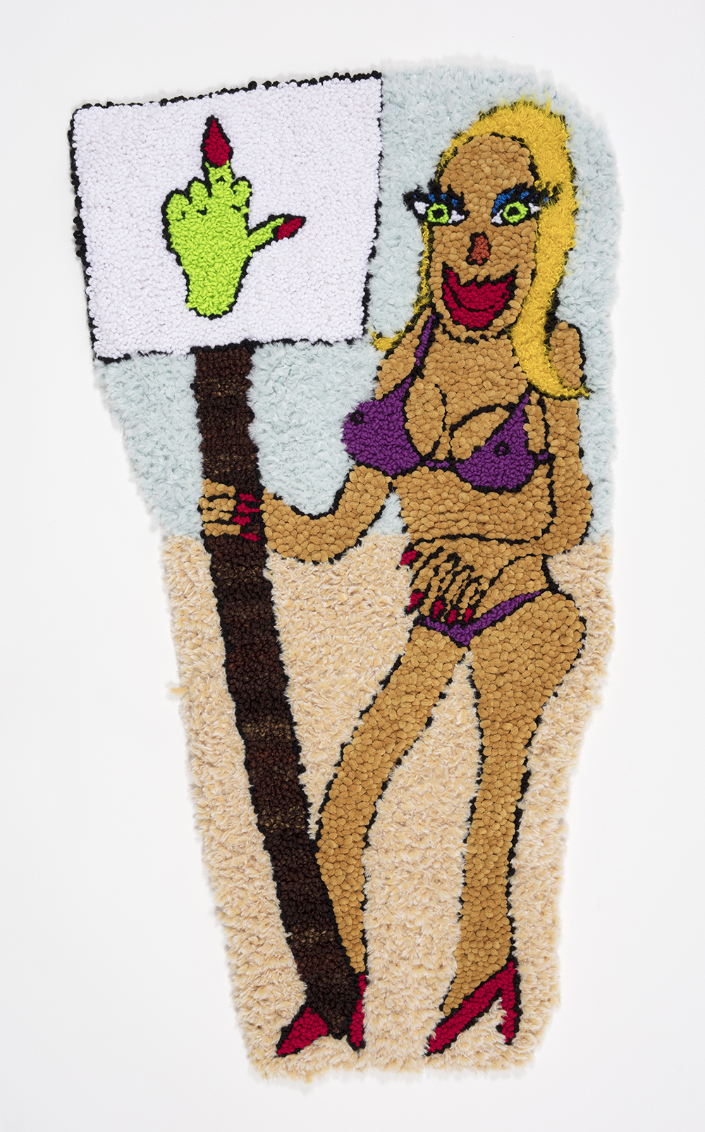 Hannah Epstein. <em>Hot Girl Summer</em>, 2019. Wool, acrylic and burlap, 56 x 29 inches  (142.2 x 73.7 cm)