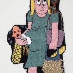 Hannah Epstein. <em>Atlas Lugged</em>, 2019. Wool, acrylic, polyester and burlap, 50 x 31 inches  (127 x 78.7 cm)