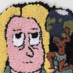 Hannah Epstein. <em>Atlas Lugged</em>, 2019. Wool, acrylic, polyester and burlap, 50 x 31 inches  (127 x 78.7 cm) Detail