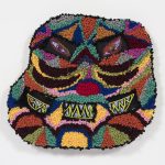 Hannah Epstein. <em>Eye Dazzler</em>, 2020. Wool, polyester, burlap and video screens with circuit board players, 26 1/2 x 29 1/2 inches  (67.3 x 74.9 cm)